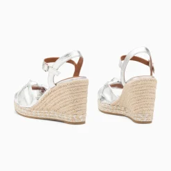 Vanessa Wu Sandales Compensees Nouees Celine Argent Discount