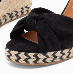 Vanessa Wu Sandales Compensees Nouees Celine Noires Discount