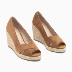Vanessa Wu Sandales Compensees Peep-Toe Leonie Noisette New