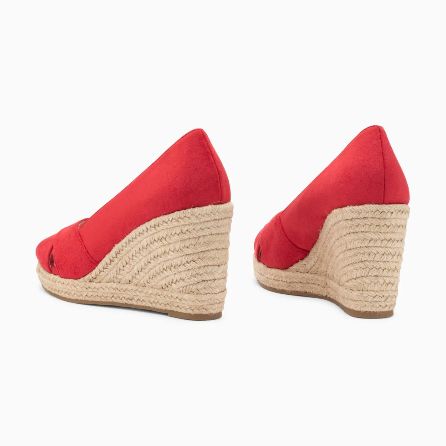 Vanessa Wu Sandales Compensees Peep-Toe Leonie Framboise Hot