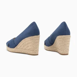 Vanessa Wu Sandales Compensees Peep-Toe Leonie Bleu Marine Hot