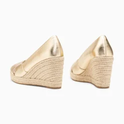 Vanessa Wu Sandales Compensees Peep-Toe Leonie Or New
