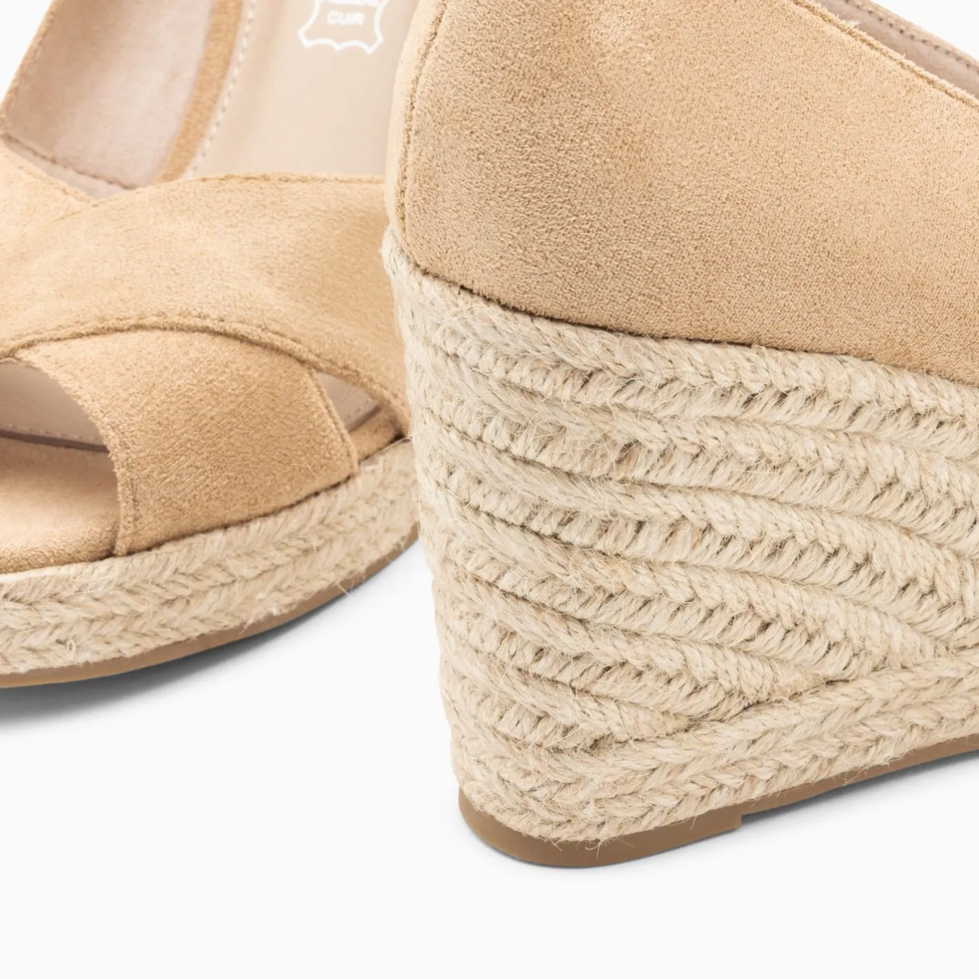 Vanessa Wu Sandales Compensees Peep-Toe Leonie Beiges Hot