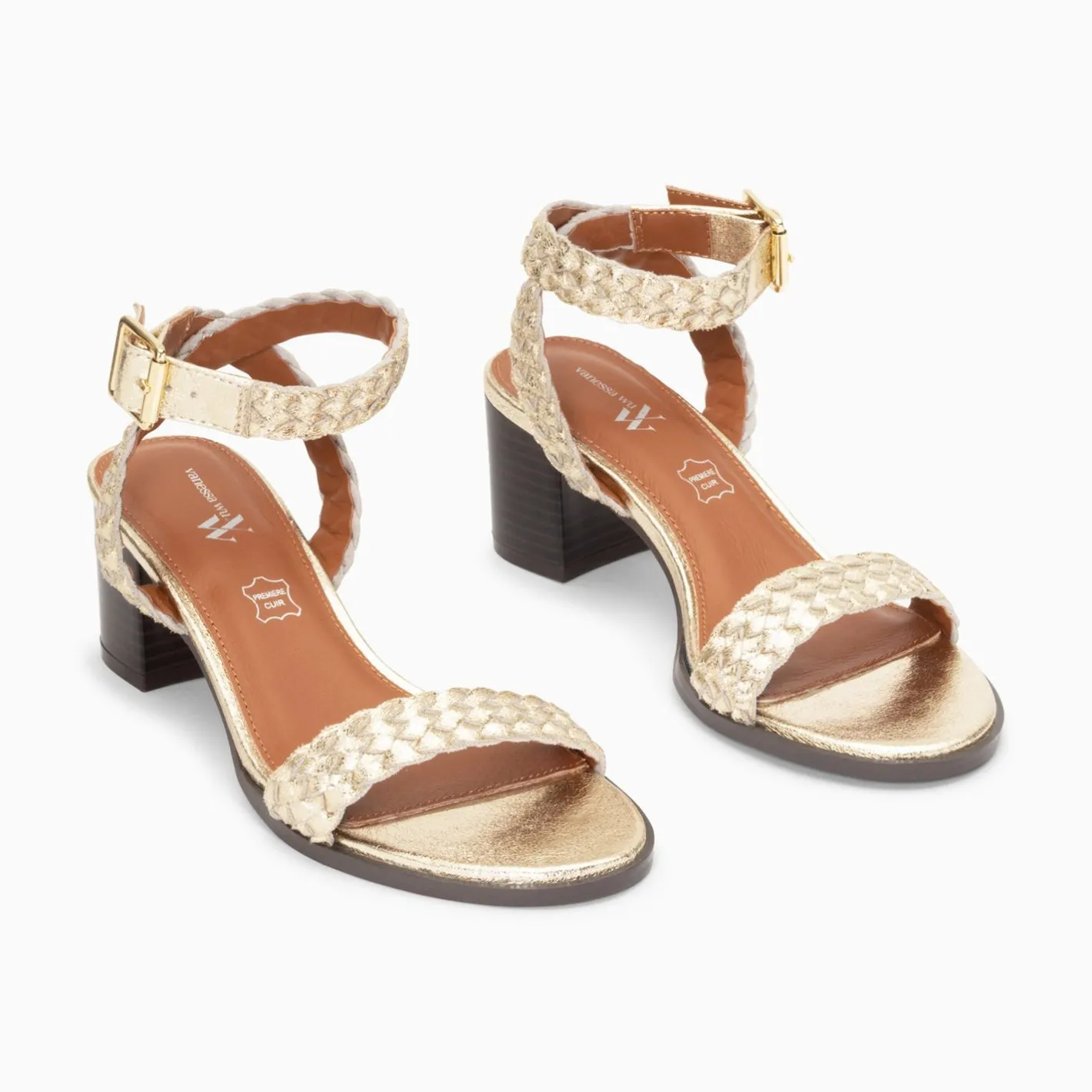 Vanessa Wu Sandales Eugenie Or A Brides Tressees Sale