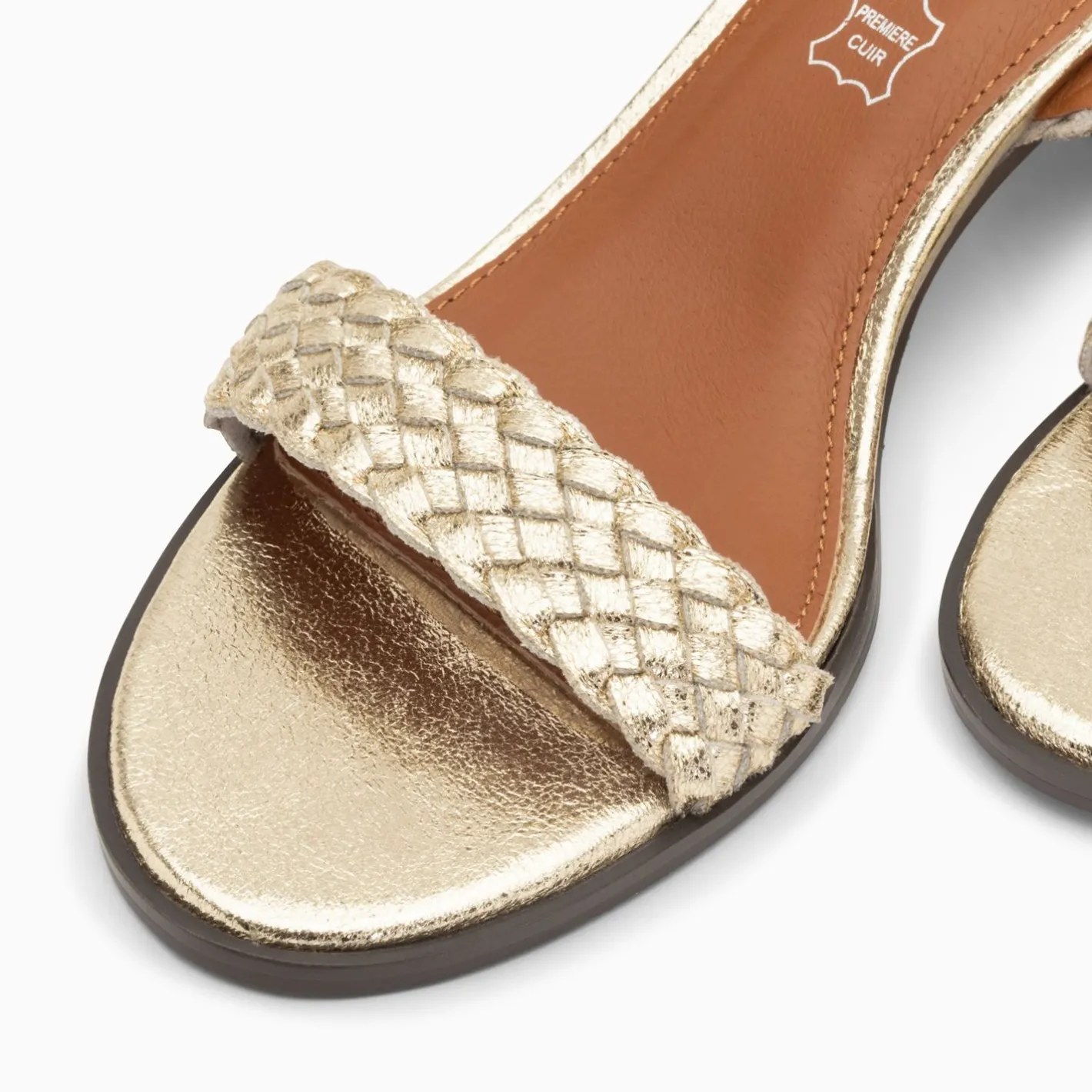 Vanessa Wu Sandales Eugenie Or A Brides Tressees Sale